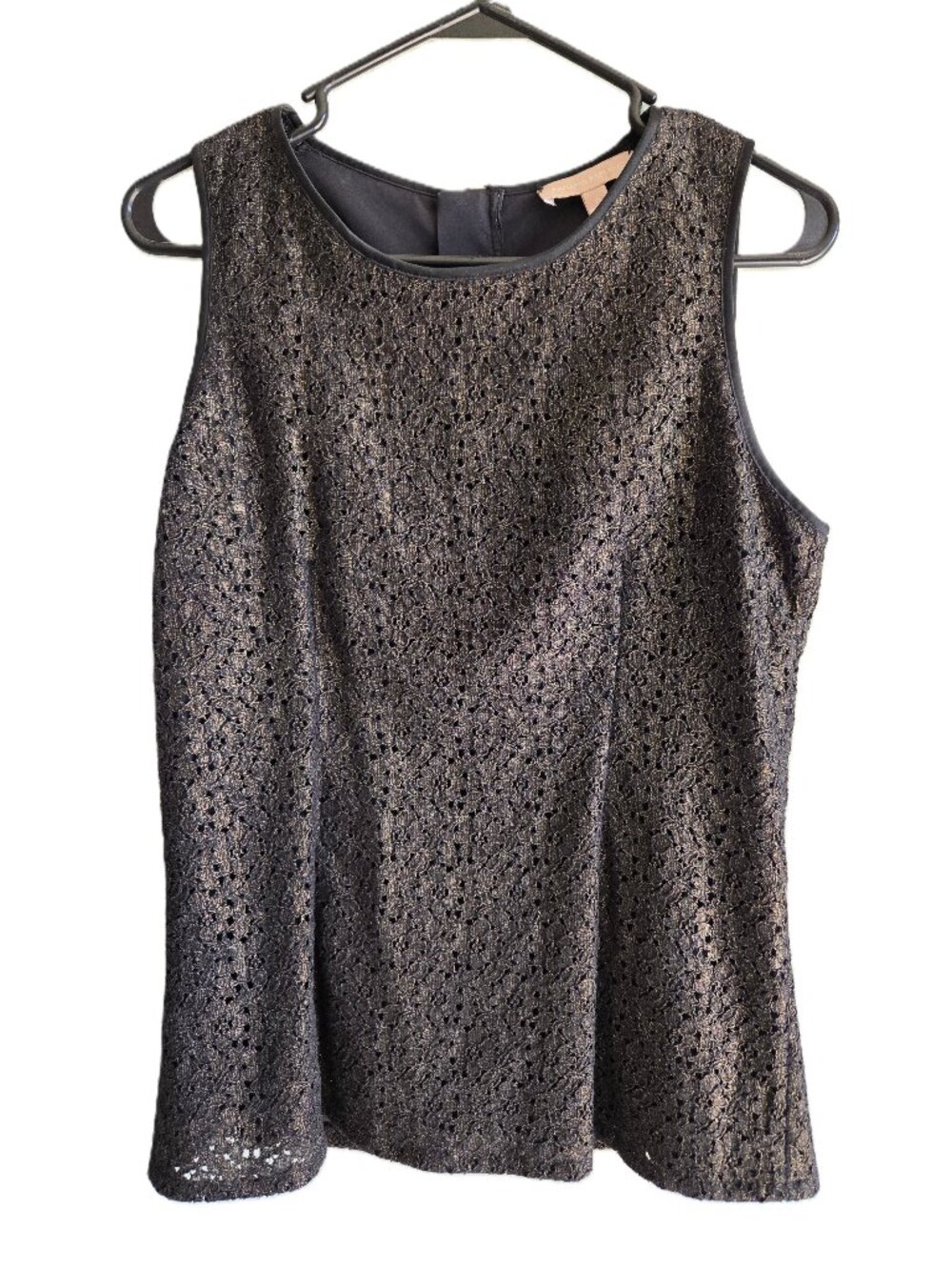 BANANA REPUBLIC Gatsby Gold & Black Textured Floral Lined Tank Top Women's 8